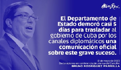 El Ministro de Relaciones Exteriores de Cuba, Bruno Rodríguez Parrilla, denuncia el silencio cómplice del Gobierno estadounidense.