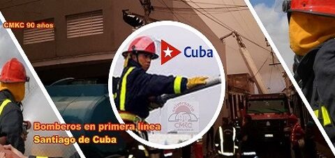 Bomberos en la primera línea en Santiago de Cuba. Edición: Santiago Romero Chang: