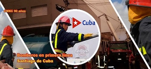 Bomberos en la primera línea en Santiago de Cuba. Edición: Santiago Romero Chang: