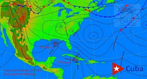 En su tránsito por las costas sureñas de Cuba, la tormenta tropical Laura continuará su recorrido por el archipiélago Jardines de la Reina y puede ganar intensidad