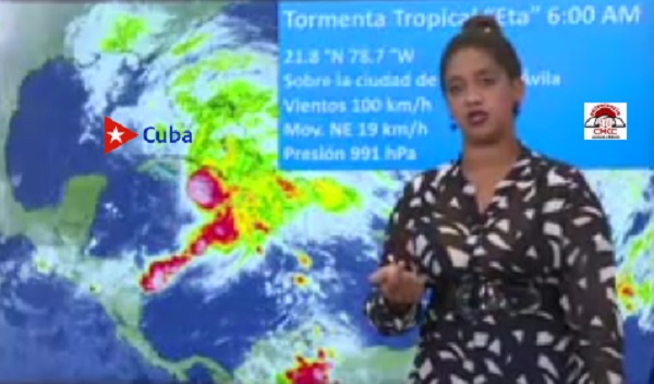 Estado del Tiempo ante presencia de Eta en Cuba. Domingo, 8 de Noviembre 2020