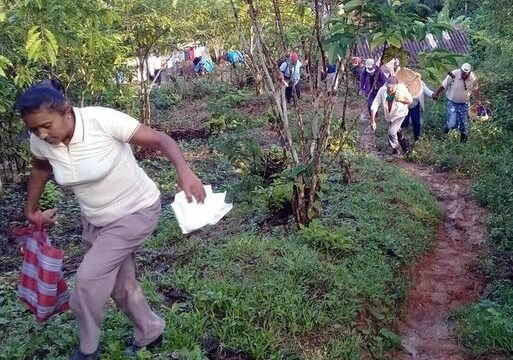 A recoger café en masiva movilización popular en el municipio Tercer Frente tras las lluvias