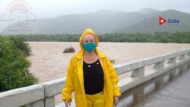 Desde ayer a hoy 103 milimetros de agua en Chivirico. El río Guamá muestra una crecida como hace veinte años atrás.