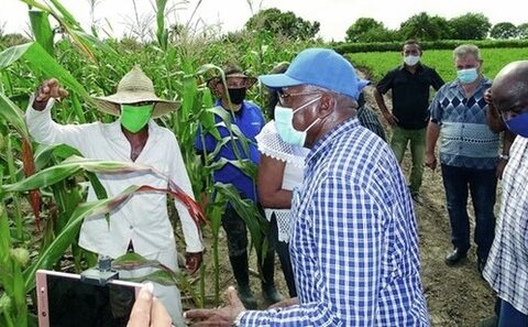 Vicepresidente de la República, Salvador Valdés Mesa, de recorrido por Santiago de Cuba tras afectaciones por la tormenta tropical Eta.