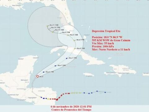 Fuertes lluvias por aproximación del ciclón tropical Eta