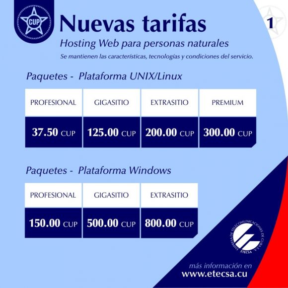 ETECSA: nuevos precios y tarifas a partir del 1 de Enero de 2021