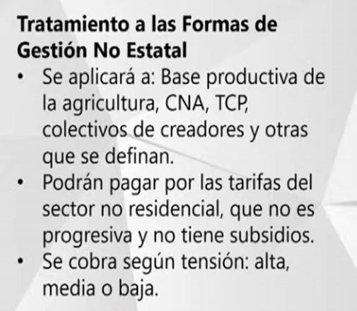 Nuevas tarifas eléctricas y su reducción comprendidas en la Tarea Ordenamiento