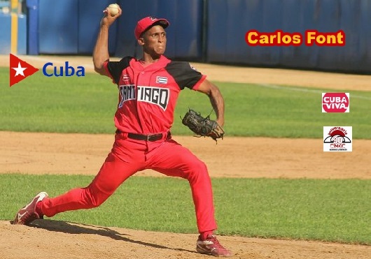 Pitcher Carlos Font, de las Avispas de Santiago de Cuba