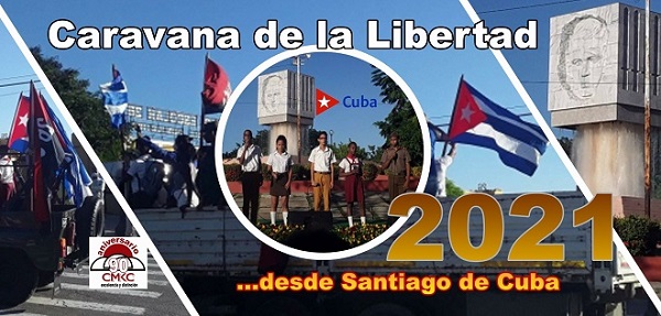 Caravana de la Libertad 2021 desde Santiago de Cuba. Imagen: Santiago Romero Chang