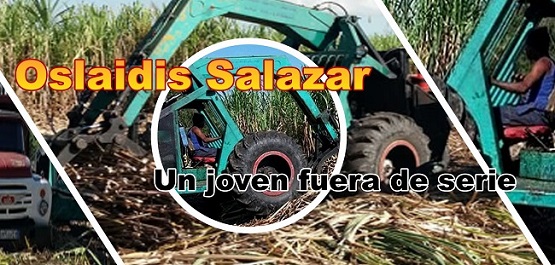 Oslaidis Salazar un joven fuera de serie en el alza y tiro de cañas de azúcar