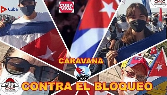 Caravana contra el bloqueo a Cuba, Imagen web: Santiago Romero Chang.