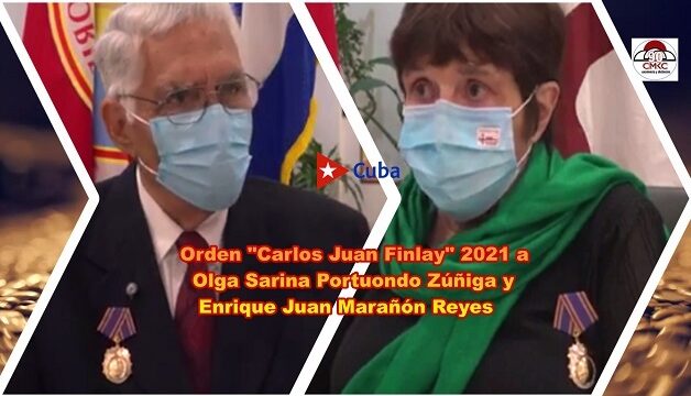 Orden "Carlos Juan Finlay" 2021 a Olga Sarina Portuondo Zúñiga y Enrique Juan Marañón Reyes. Imagen: Santiago Romero Chang