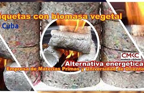 Briquetas de papel y biomasa vegetal, baratas y energéticas en Santiago de Cuba. Imagen: Santiago Romero Chang