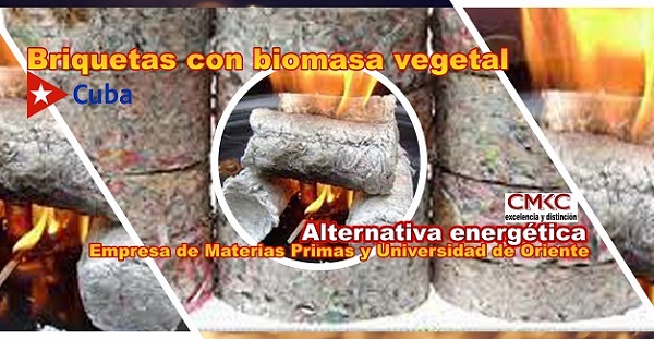 Briquetas de papel y biomasa vegetal, baratas y energéticas en Santiago de Cuba. Imagen: Santiago Romero Chang