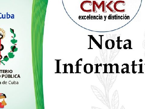 Ministerio de Salud Pública de Cuba. Nota Oficial. CMKC, Radio Revolución