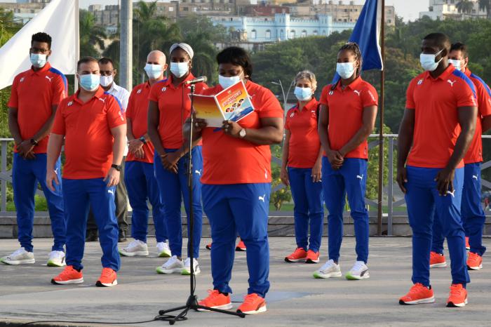Abanderamiento de la delegación cubana que participará en los XXXII Juegos Olímpicos de Tokio 2020 Foto: Estudios Revolución