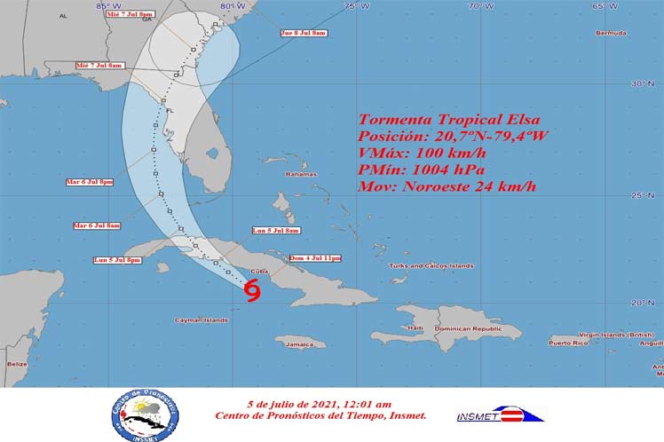 Elsa tocará tierra cubana en las próximas horas entre la provincia de Cienfuegos y la Península de Zapata