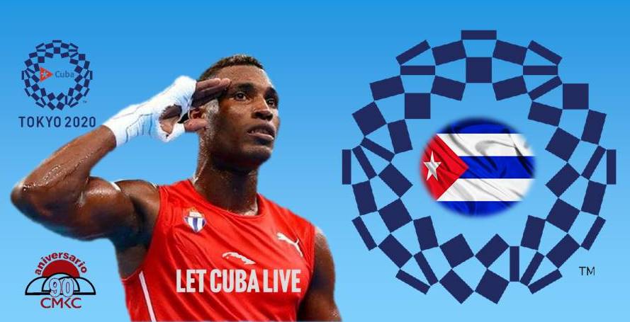 ¡Viva Cuba Libre! Julio César La Cruz sobre el ring olímpico.