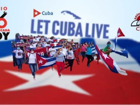 Let Cuba Live. Dejen Vivir a Cuba. Mi Moncada Hoy. No Al Bloqueo. Imagen web: Santiago Romero Chang