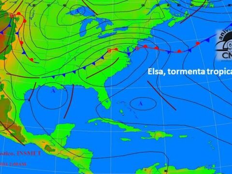 Elsa, tormenta tropical No. 5 al Este Sudeste del Arco de las Antillas Menores en el Caribe