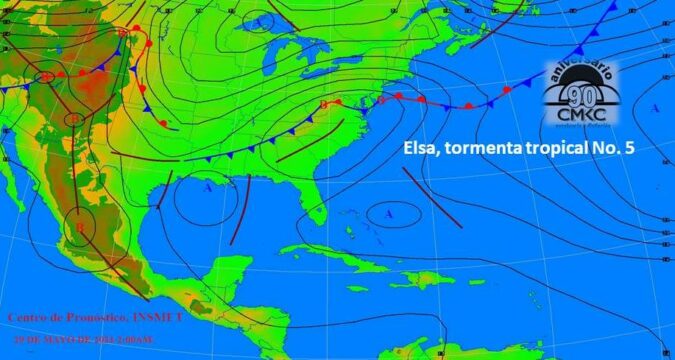 Elsa, tormenta tropical No. 5 al Este Sudeste del Arco de las Antillas Menores en el Caribe