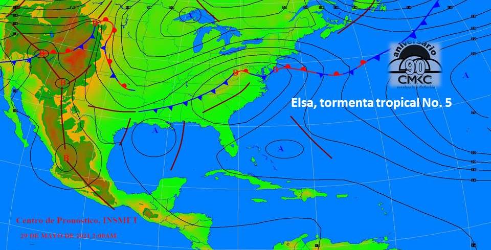 Elsa, tormenta tropical No. 5 al Este Sudeste del Arco de las Antillas Menores en el Caribe