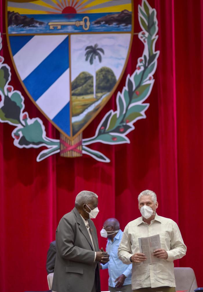 Díaz Canel y Esteban Lazo en la Asamblea Nacional del Poder Popular (ANPP)