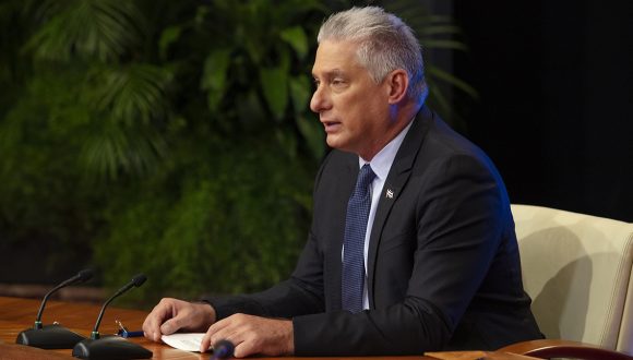 El Presidente cubano, Miguel Díaz-Canel Bermúdez, Primer Secretario del Comité Central del Partido Comunista