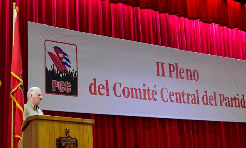 Clausura del II Pleno del Comité Central del Partido Comunista de Cuba, cuyas palabras centrales estuvieron a cargo del Primer Secretario del Comité Central y Presidente de la República, Miguel Díaz-Canel Bermúdez