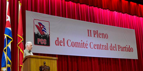 Clausura del II Pleno del Comité Central del Partido Comunista de Cuba, cuyas palabras centrales estuvieron a cargo del Primer Secretario del Comité Central y Presidente de la República, Miguel Díaz-Canel Bermúdez