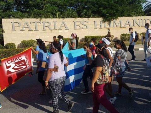 Fidel en Santiago en Cuba