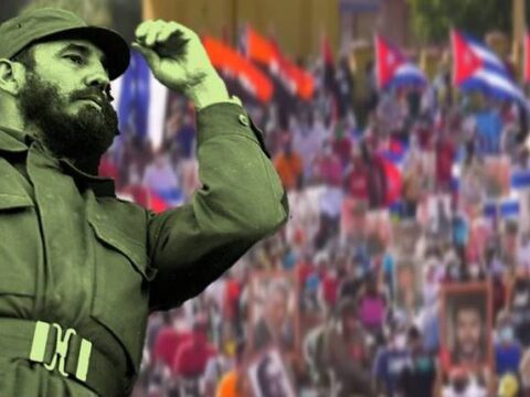 Fidel en Santiago en Cuba