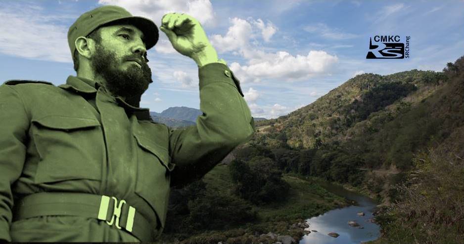 Fidel en Santiago en Cuba