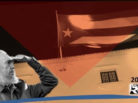 Fidel y la eterna bandera cubana en el céntrico parque Céspedes de Santiago de Cuba 2022. Portada: Santiago Romero Chang