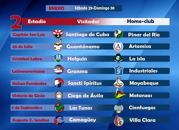 Calendario Oficial. Serie Nacional 61 de la Pelota Cubana