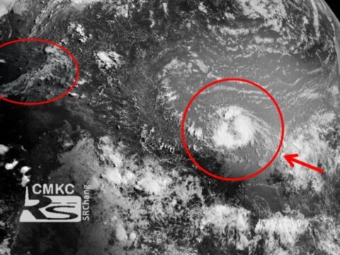 Depresión tropical 3, en aguas abiertas del océano Atlántico central