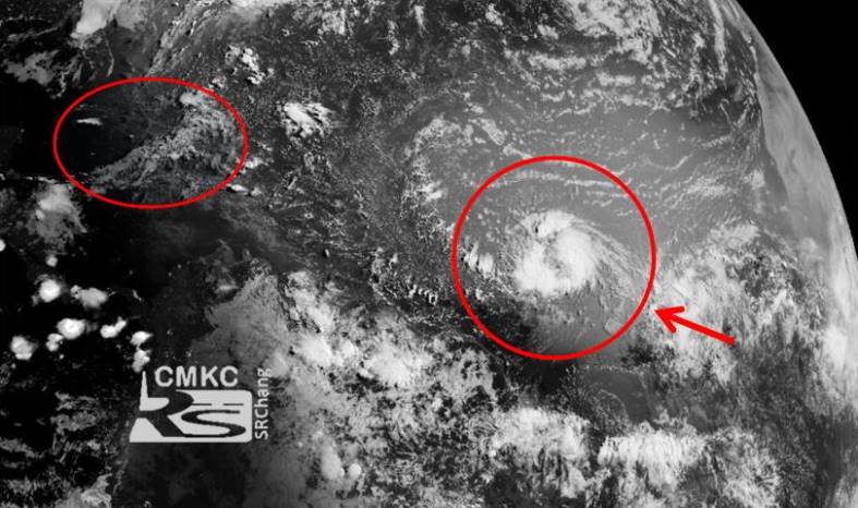 Depresión tropical 3, en aguas abiertas del océano Atlántico central