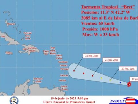 Tormenta tropical Bret avanza hacia las Antillas Menores