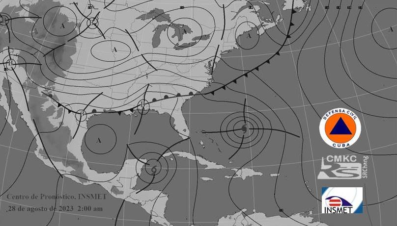 Cuba: Estará mayormente nublado en gran parte del archipiélago con la ocurrencia de algunos chubascos, lluvias y tormentas eléctricas, que en la tarde serán más numerosos en la región occidental, así como en zonas del interior y costa norte del resto del país. Estas lluvias pueden ser fuertes y localmente intensas en algunas localidades.