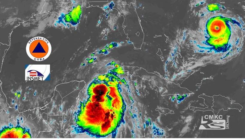 Idalia, 3er. huracán y con rachas de 100 kms/h, rumbo Norte