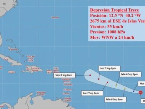 depresión tropical número 13