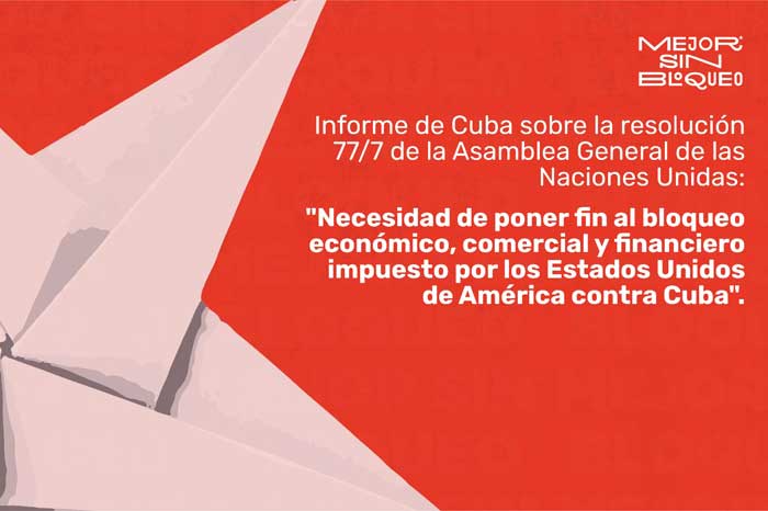 Informe de Cuba sobre el impacto del bloqueo de EE. UU. dado a conocer en Octubre 20233