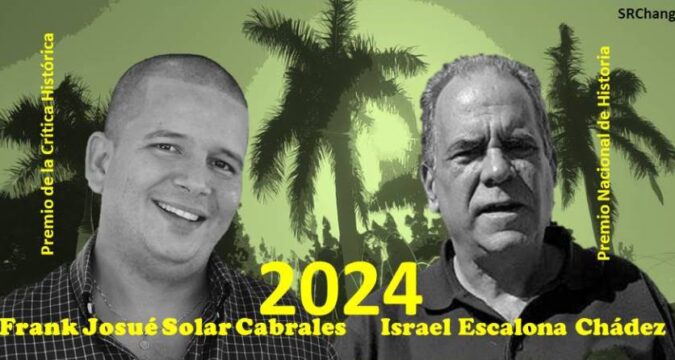 Dos historiadores santiagueros Premios Nacionales 2024: Israel Escalona Chádez, en Historia y Frank Josué Solar Cabrales, en Crítica. Portada: Santiago Romero Chang