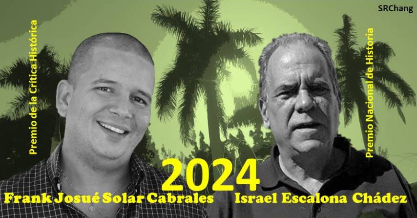 Dos historiadores santiagueros Premios Nacionales 2024: Israel Escalona Chádez, en Historia y Frank Josué Solar Cabrales, en Crítica. Portada: Santiago Romero Chang