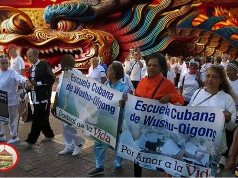 Dragón Chino de Madera en Santiago de Cuba con motivo del inicio del Año Lunar. Foto: Santiago Romero Chang