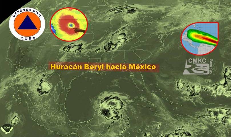 Beryl hacia Yucatán con lluvias y vientos fuertes