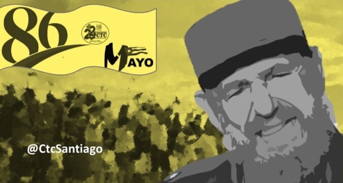 Fidel, principal inspirador hacia el desfile y acciones productivas por el Primero de Mayo. Portada: Santiago Romero Chang