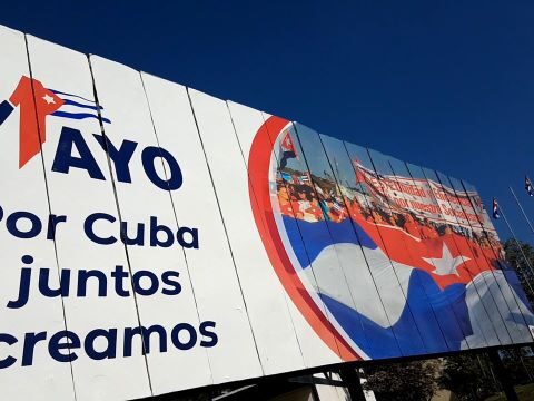 ¡Por Cuba Juntos Creamos!, avenida de los Libertadores del complejo plaza de la Revolución Antonio Maceo